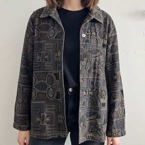 Vintage Chicos Beaded Denim Jacket S